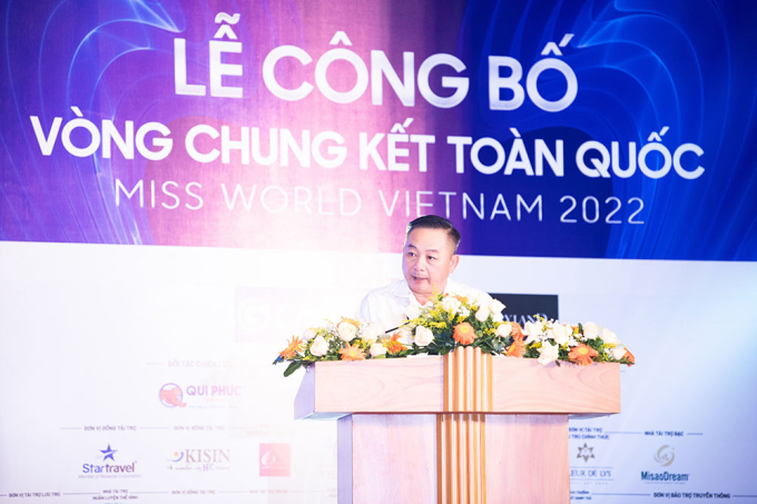 Ông Nguyễn Hữu Sang - Đại diện Tập đoàn Hưng Thịnh phát biểu tại lễ công bố vòng chung kết